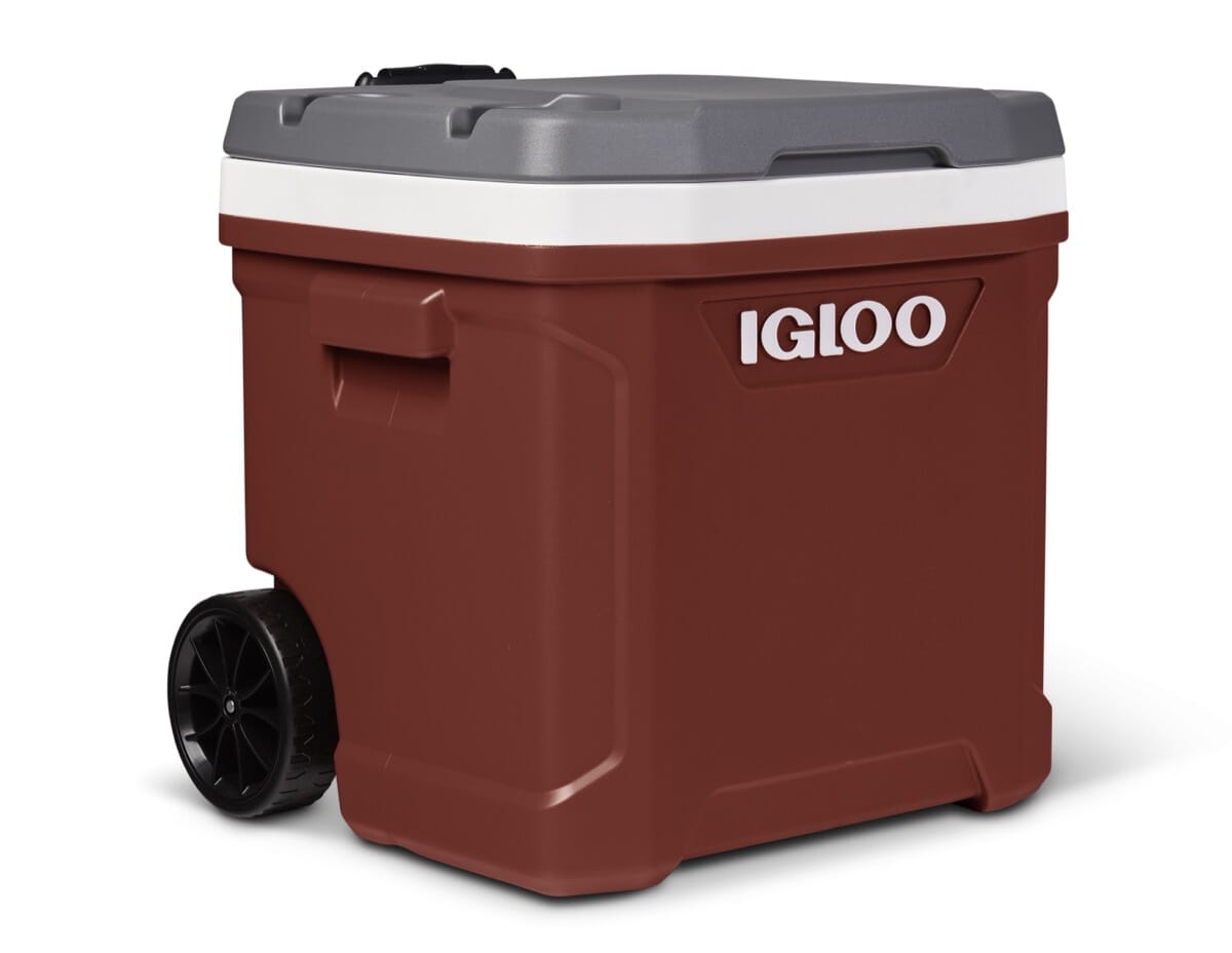 Igloo Latitude 60Qt Roller Cooler - Industrial Red / Meteorite (EDC)