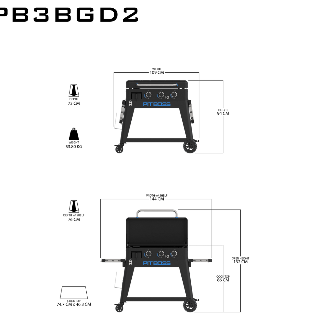 Pitboss - Ultimate Plancha:  3 Burner with Cart