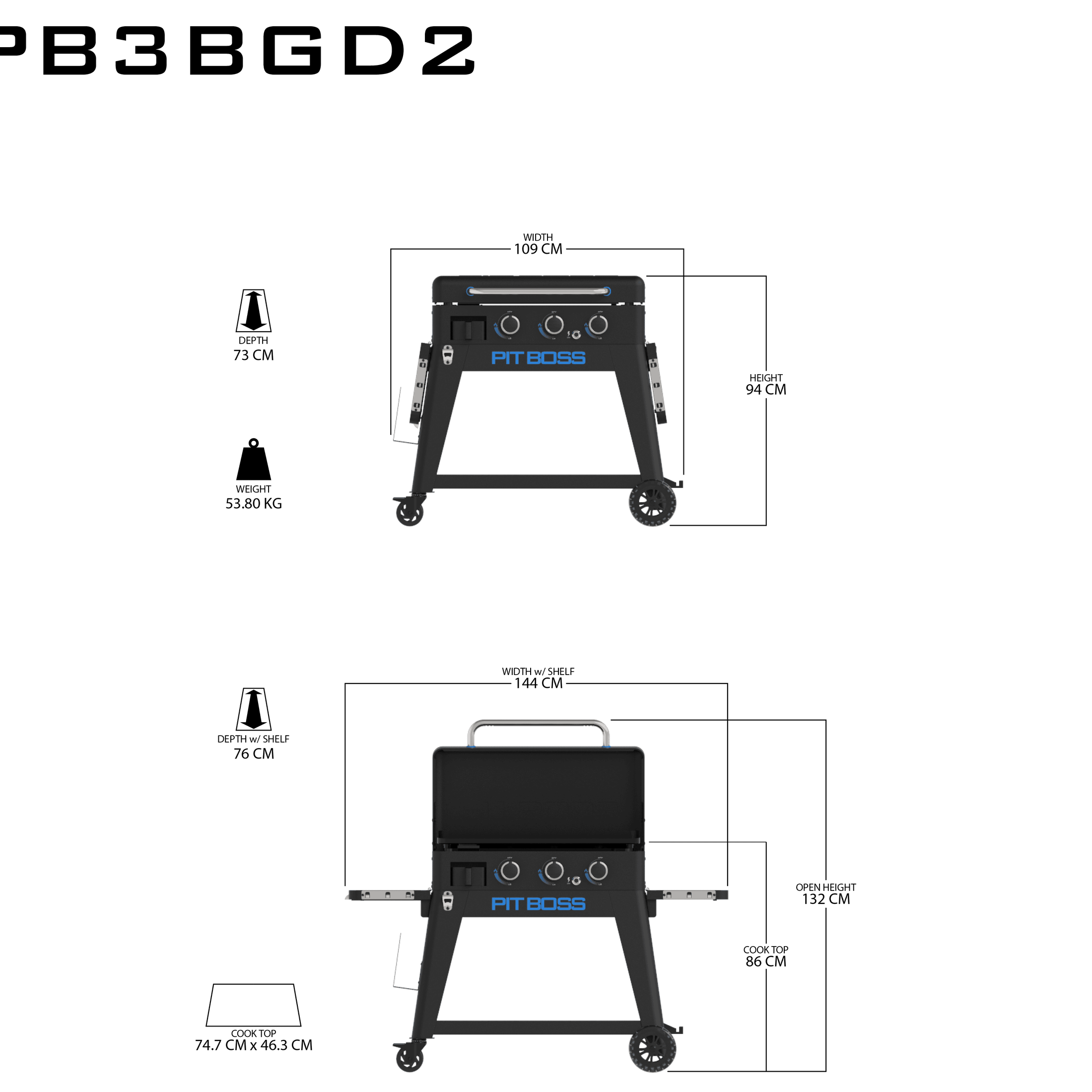 Pitboss - Ultimate Plancha:  3 Burner with Cart