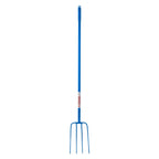 4 Prong Manure Fork Straight Handle - Blue (48” Straight Handle)