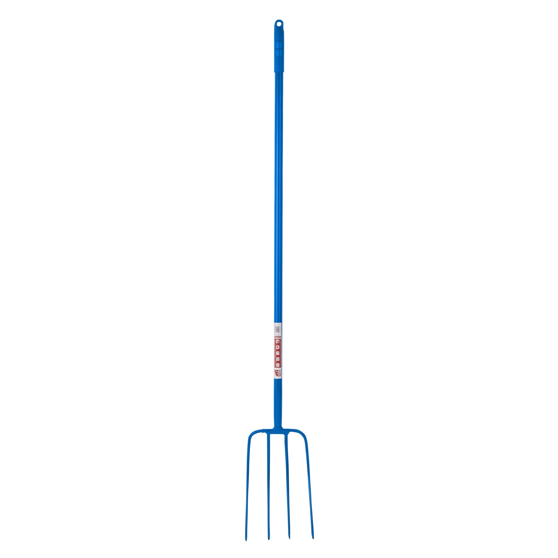 4 Prong Manure Fork Straight Handle - Blue (48” Straight Handle)