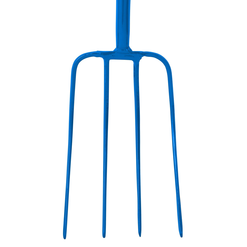 Red Gorilla 4-Prong Manure Fork 48" Straight Handle - Blue