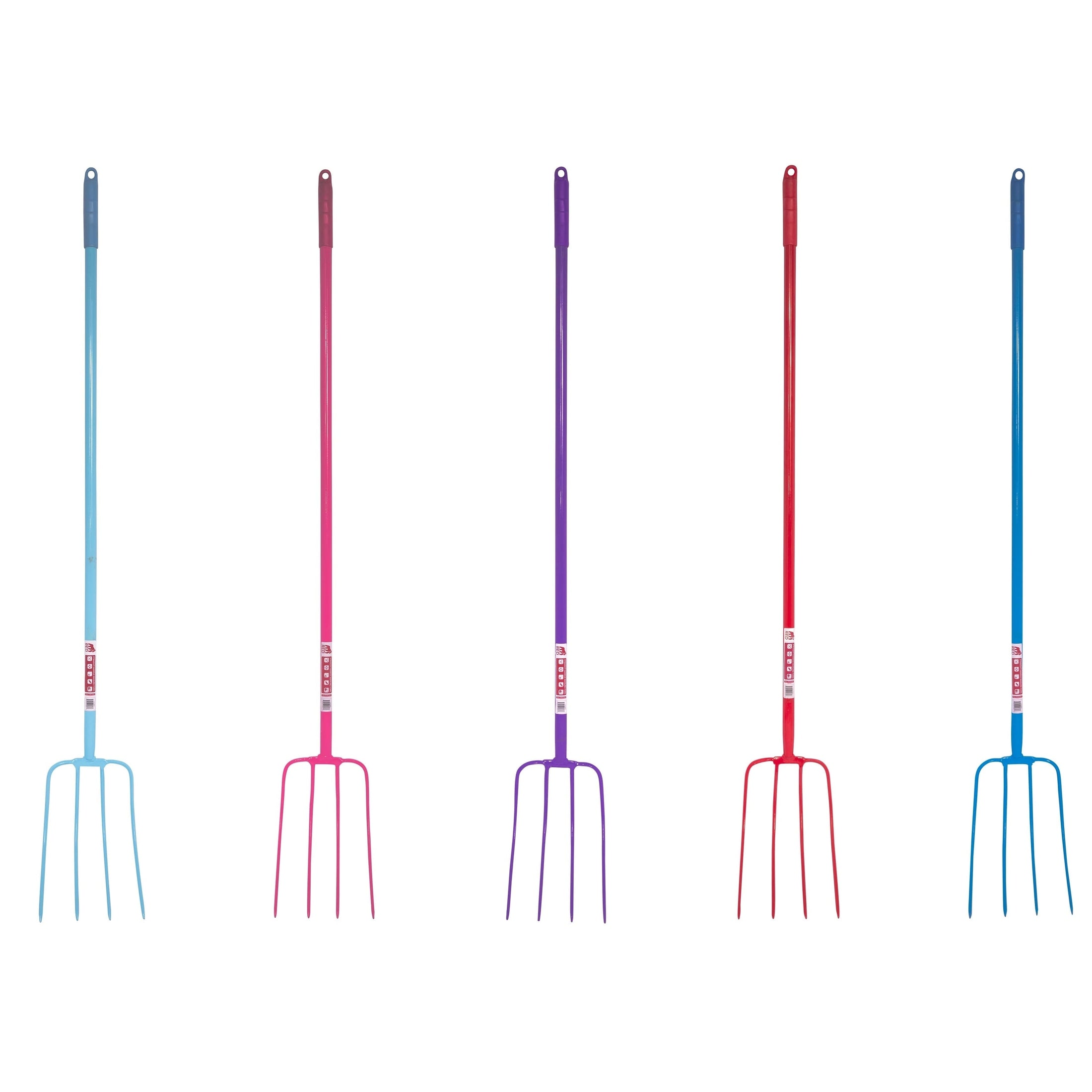 Red Gorilla 4-Prong Manure Fork 48" Straight Handle - Blue