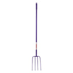 4 Prong Manure Fork Straight Handle - Purple (48” Straight Handle)