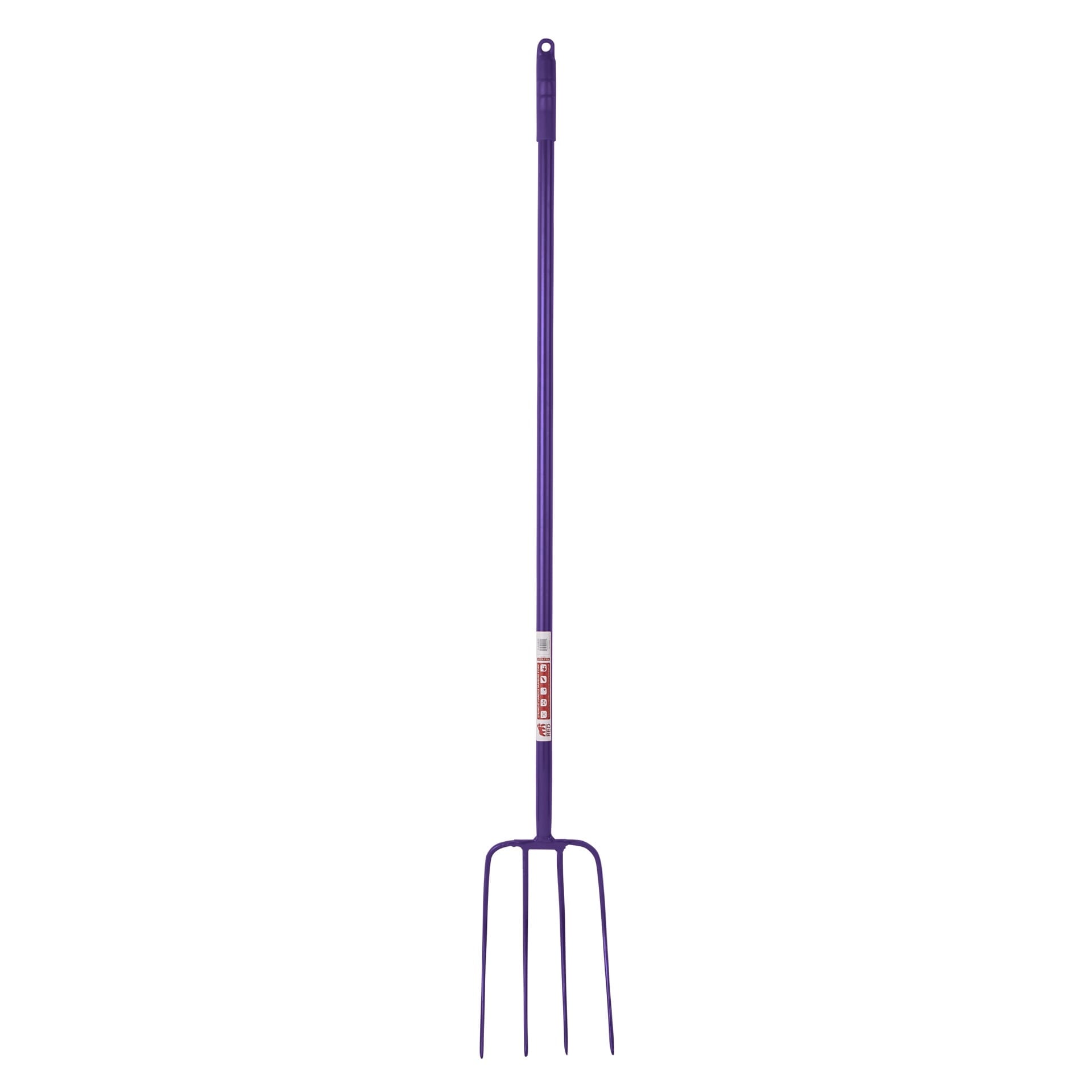 4 Prong Manure Fork Straight Handle - Purple (48” Straight Handle)