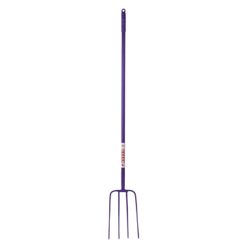 4 Prong Manure Fork Straight Handle - Purple (48” Straight Handle)