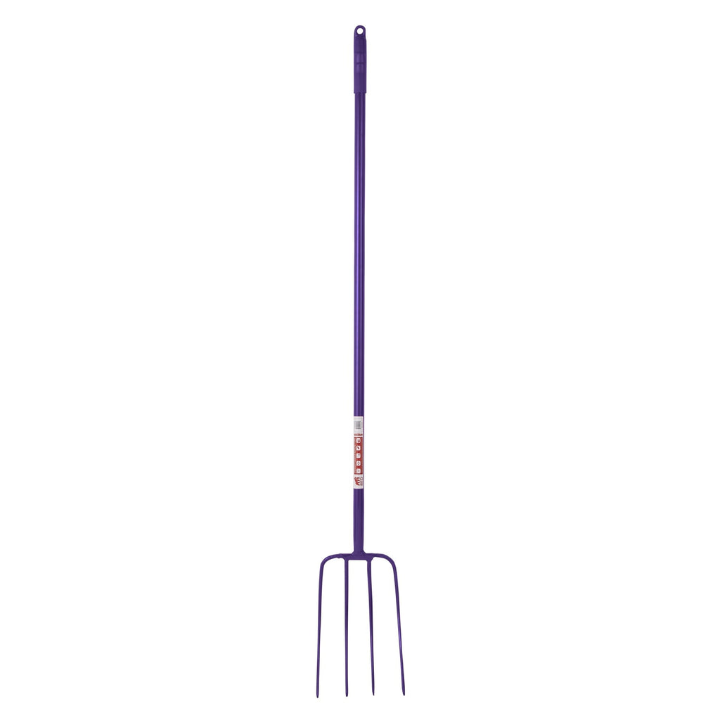Red Gorilla 4-Prong Manure Fork 48" Straight Handle - Purple