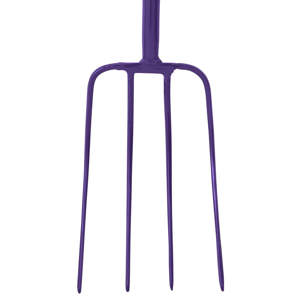 Red Gorilla 4-Prong Manure Fork 48" Straight Handle - Purple