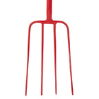 Red Gorilla 4-Prong Manure Fork 48" Straight Handle - Red