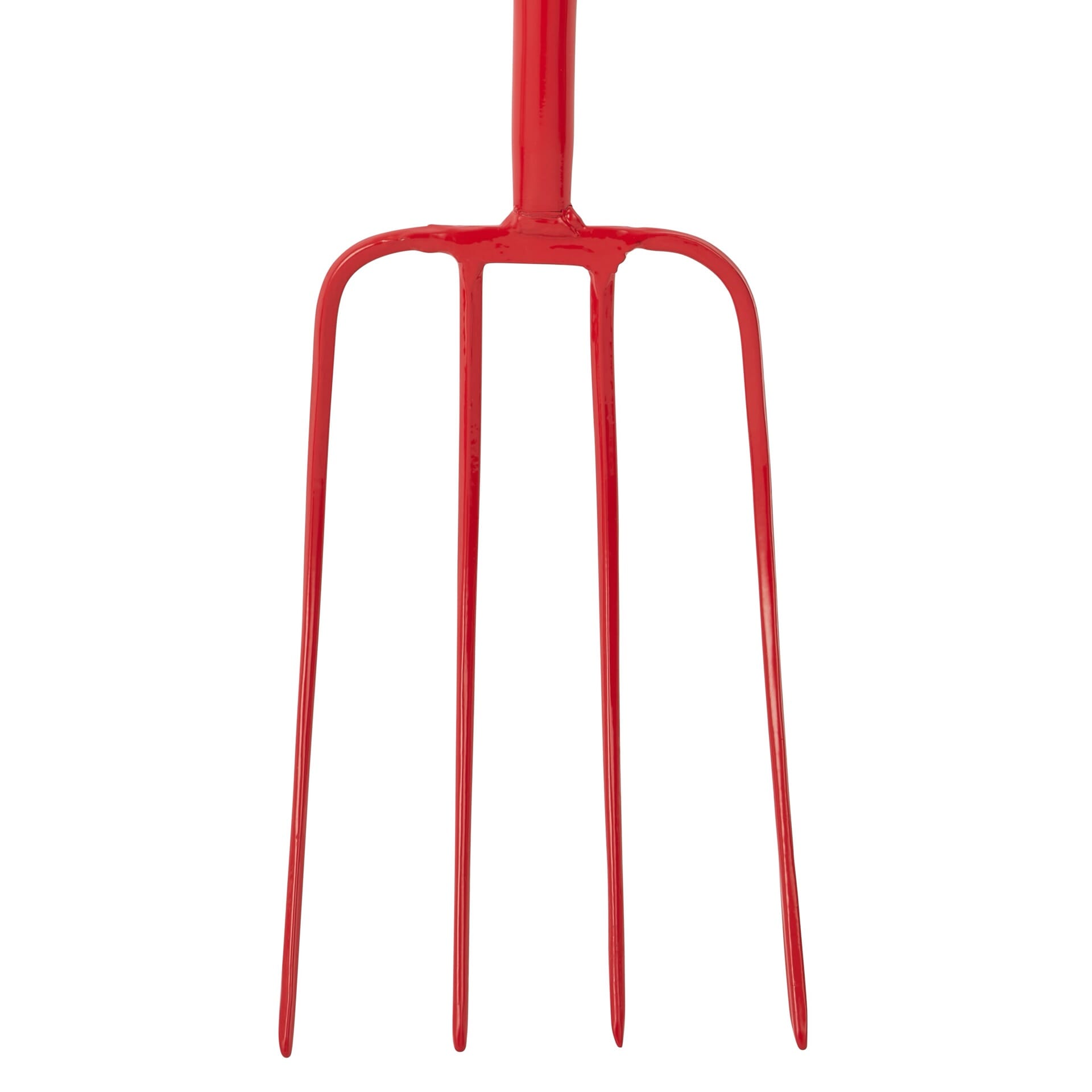 Red Gorilla 4-Prong Manure Fork 48" Straight Handle - Red