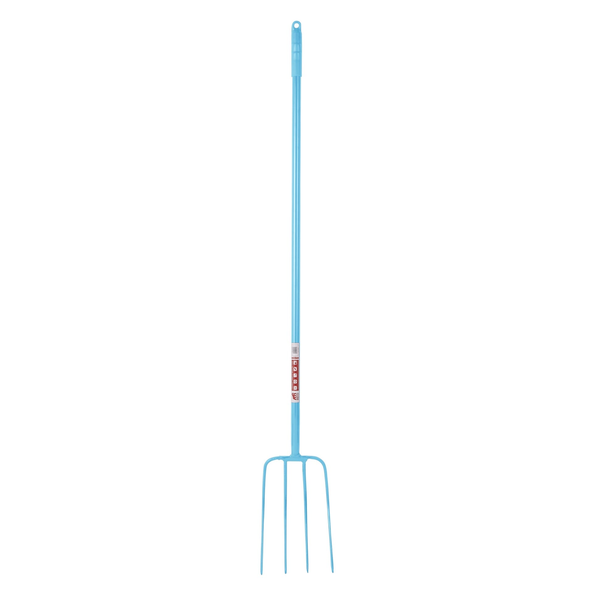 4 Prong Manure Fork Straight Handle - Sky Blue (48” Straight Handle)