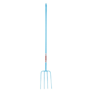 4 Prong Manure Fork Straight Handle - Sky Blue (48” Straight Handle)