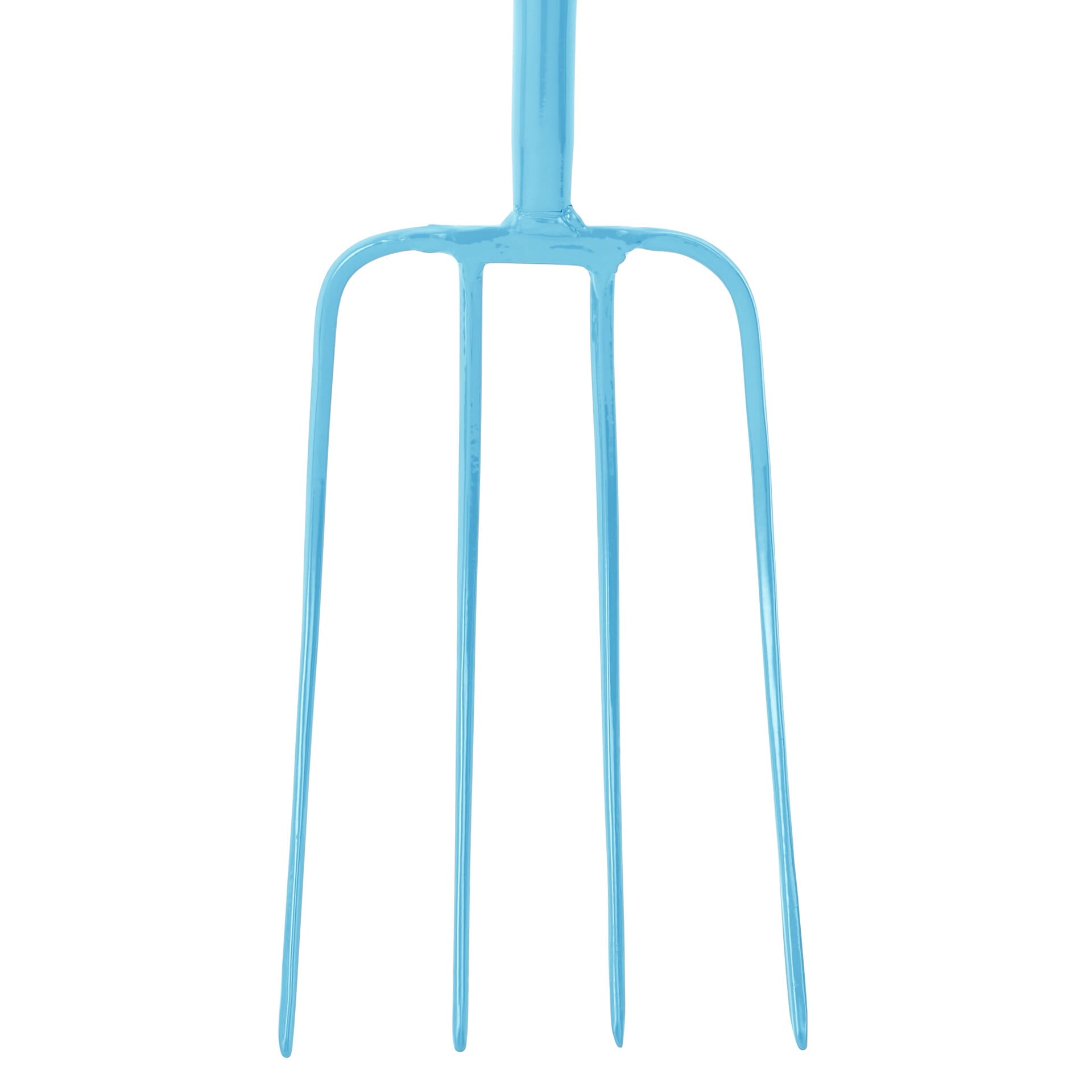 Red Gorilla 4-Prong Manure Fork 48" Straight Handle - Sky Blue