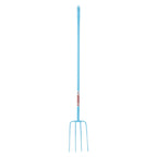 Red Gorilla 4-Prong Manure Fork 48" Straight Handle - Sky Blue