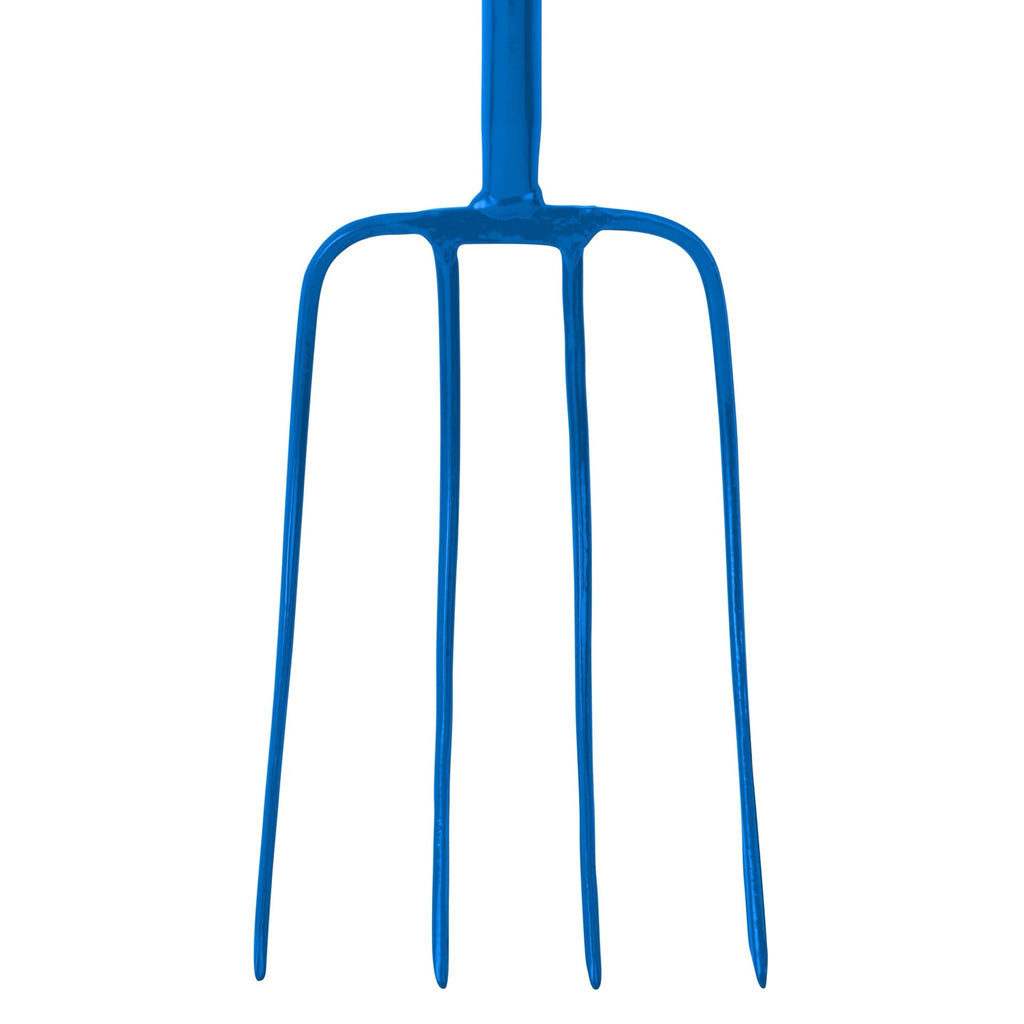 Red Gorilla 4-Prong Manure Fork with T-Handle - Blue
