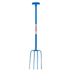 Red Gorilla 4-Prong Manure Fork with T-Handle - Blue