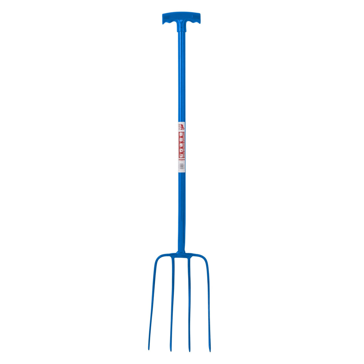 Red Gorilla 4-Prong Manure Fork with T-Handle - Blue