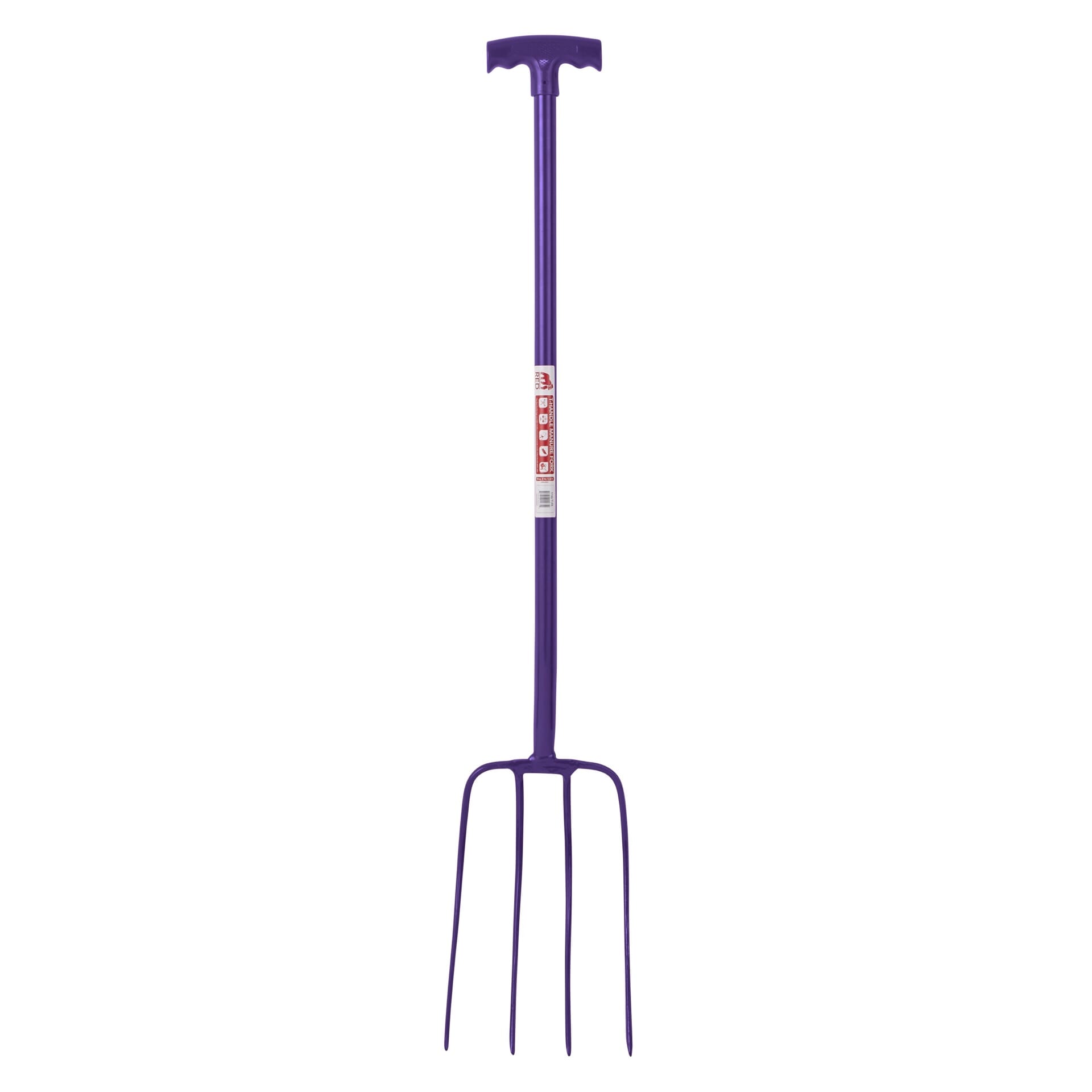 4 Prong Manure Fork T-Handle - Purple (T-Handle)