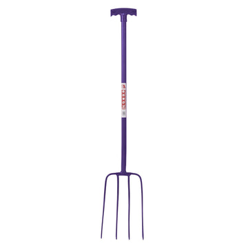 4 Prong Manure Fork T-Handle - Purple (T-Handle)