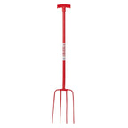 Red Gorilla 4-Prong Manure Fork with T-Handle - Red