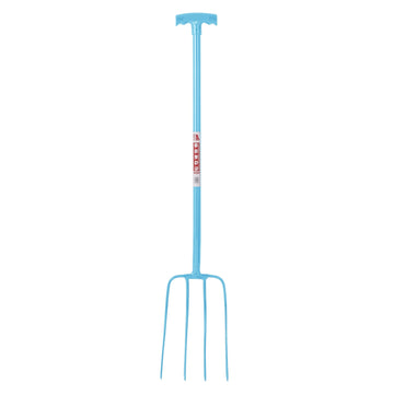 4 Prong Manure Fork T-Handle - Sky Blue (T-Handle)