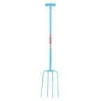 Red Gorilla 4-Prong Manure Fork with T-Handle - Sky Blue