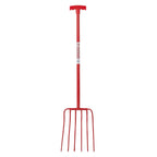 6 Prong Manure Fork - Red (T-Handle)
