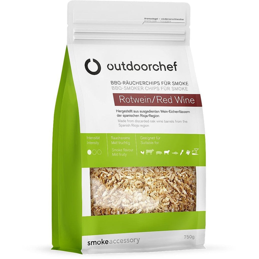 رقائق التدخين من OutdoorChef بنكهة النبيذ الأحمر - ملحق للتدخين