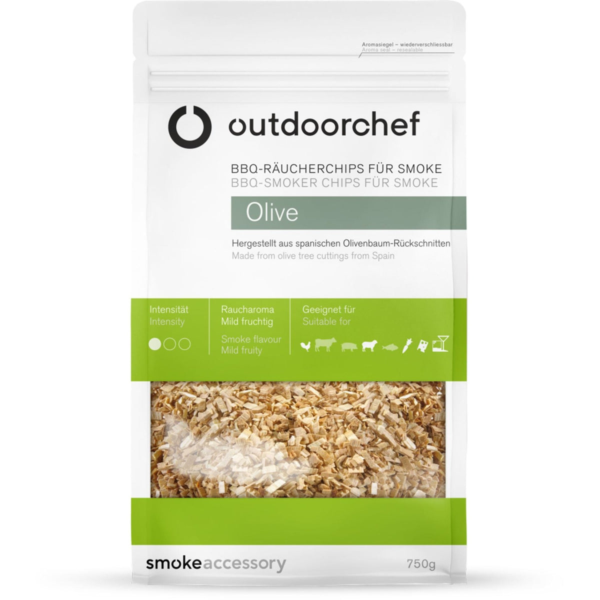 رقائق خشب الزيتون للتدخين من OutdoorChef - ملحق للتدخين