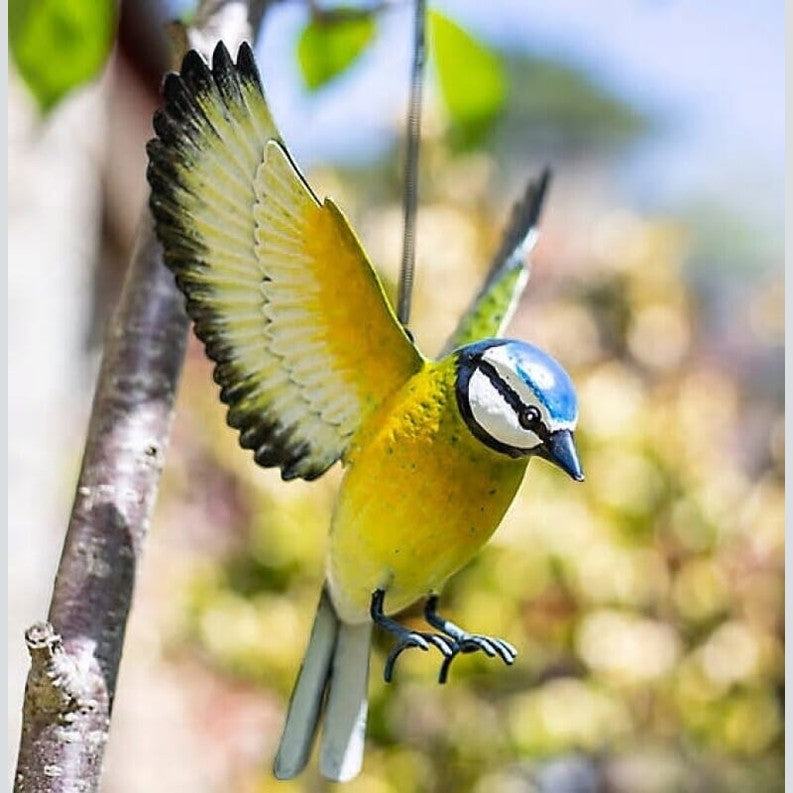 La Hacienda - Hanging 3d Metal Blue Tit in Flight