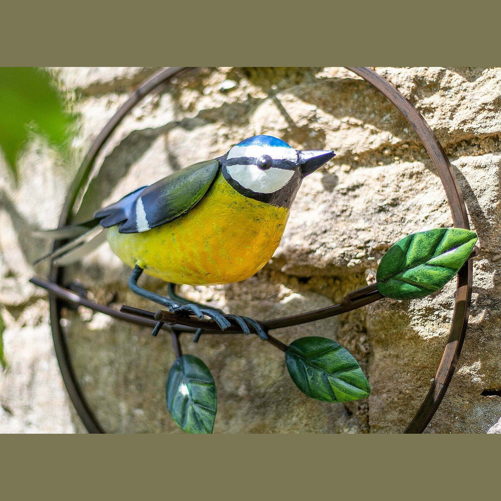 La Hacienda - Perching Blue Tit Garden Wall Art