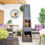 La Hacienda - Malmo Steel Chimenea w/ Log Store 150cm