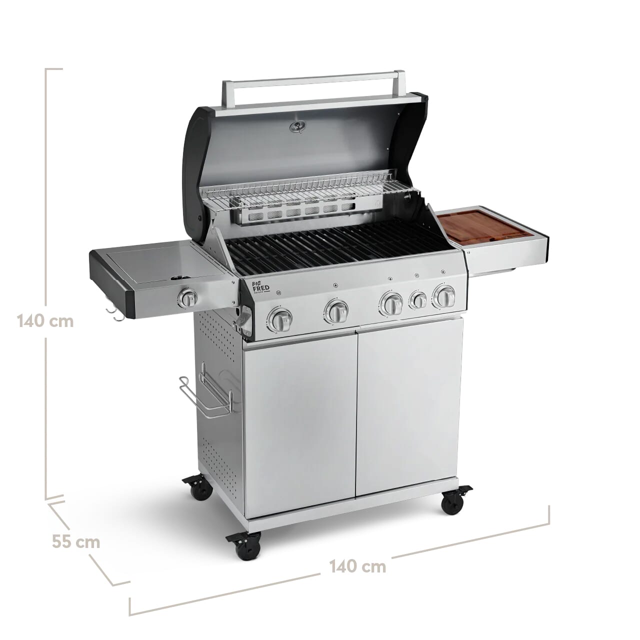 Burnhard Big FRED 4-Burner Gas Grill Deluxe - Series 3 with Side Burner
