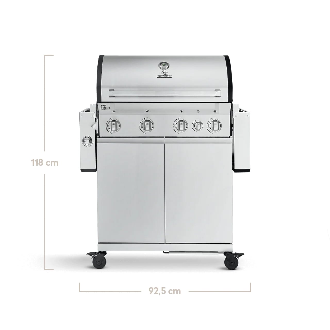 Burnhard Big FRED 4-Burner Gas Grill Deluxe - Series 3 with Side Burner