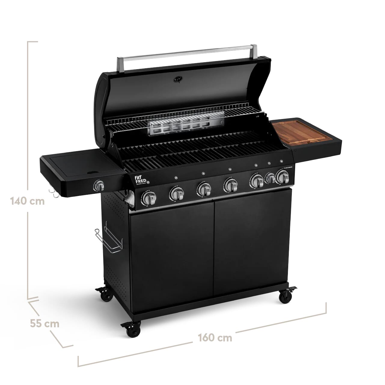 Burnhard Fat FRED - 6-Burner Gas Grill Deluxe Black Edition - Series 3