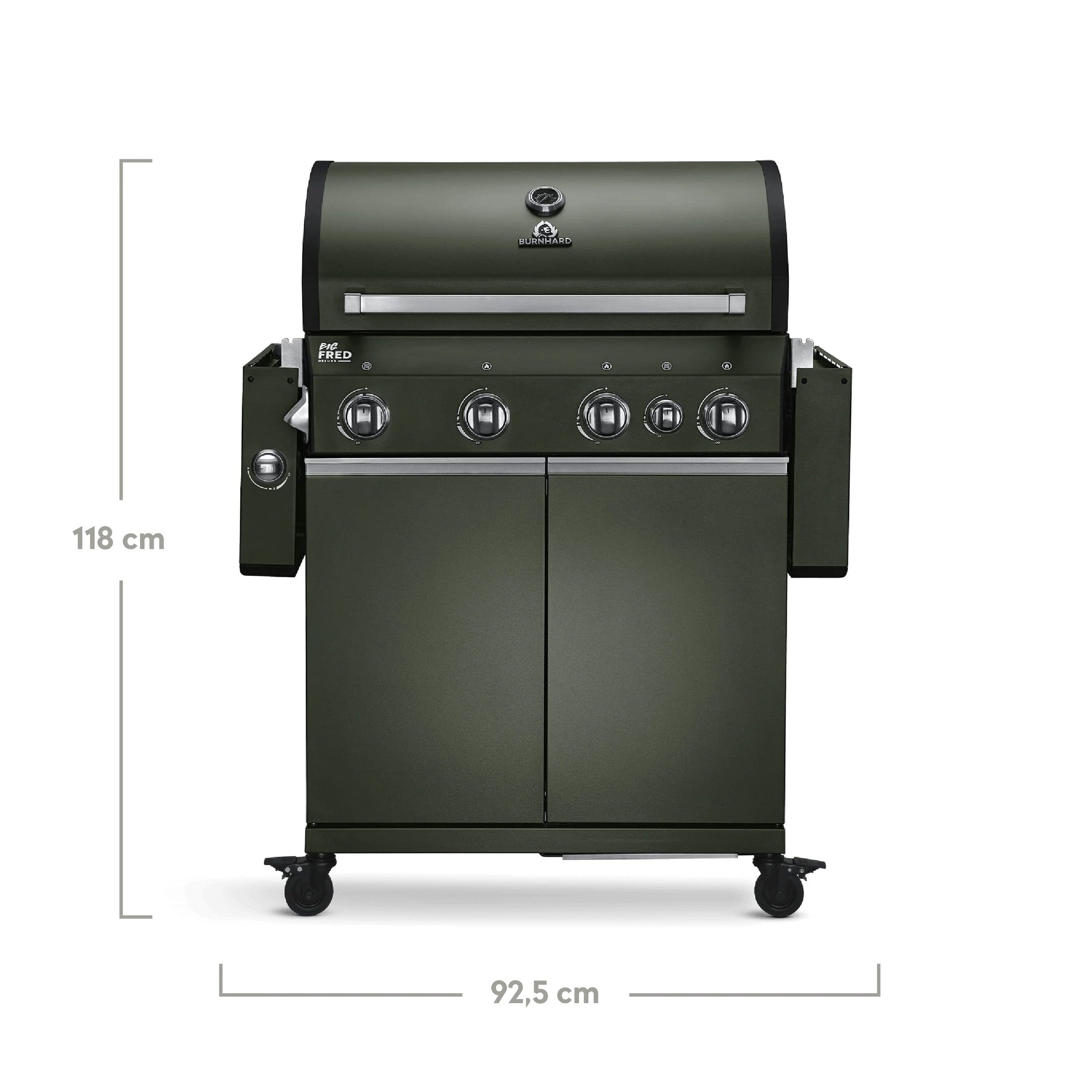 Burnhard Big FRED - Deluxe Gas Grill 4-Burner Green Edition - CastGrates