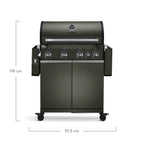 Burnhard Big FRED - Deluxe Gas Grill 4-Burner Green Edition - Stainless Steel Grates
