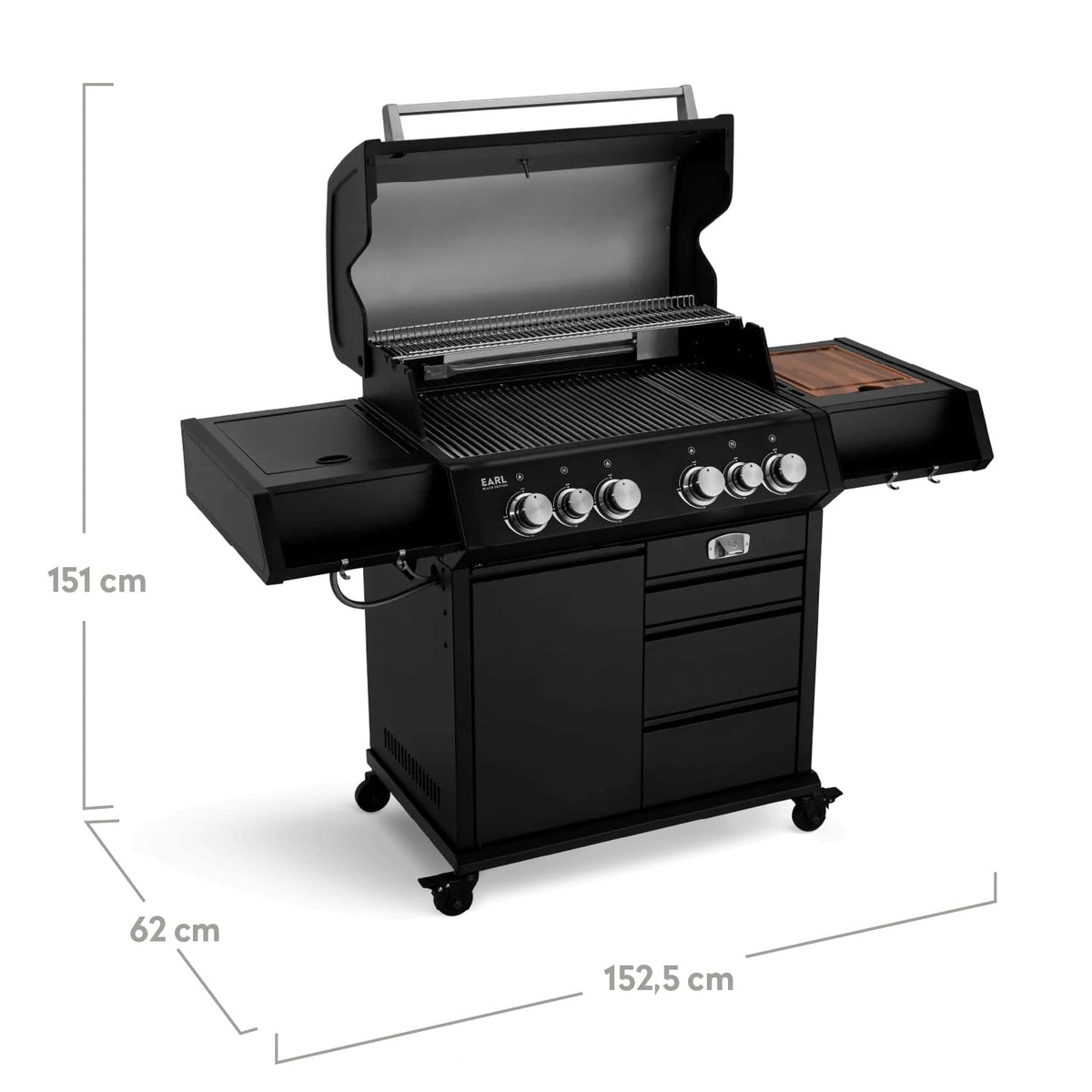Burnhard Big EARL 4-Burner Premium Gas Grill 2025 - Black Edition