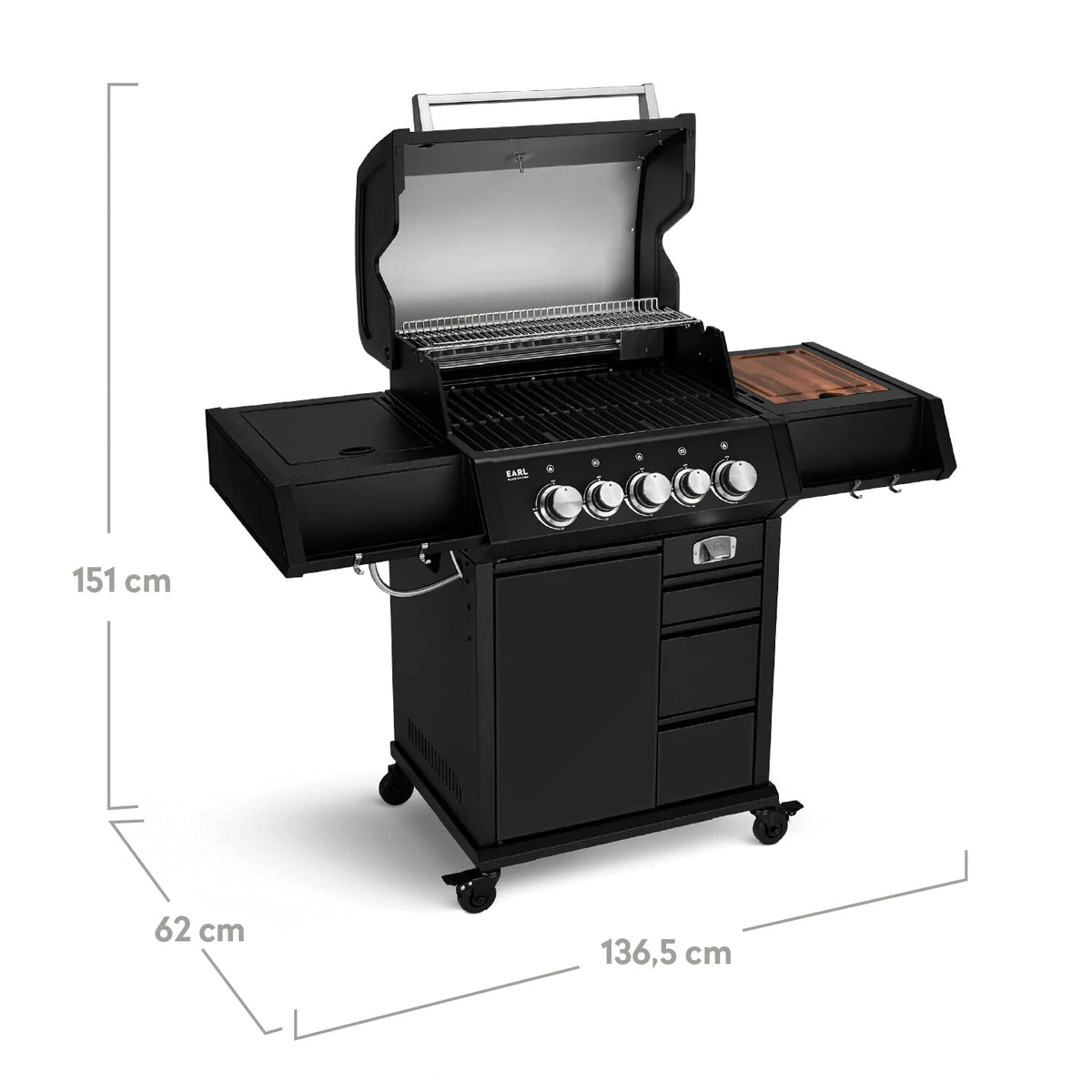 Burnhard EARL 3-Burner Premium Gas Grill 2025 - Black Edition