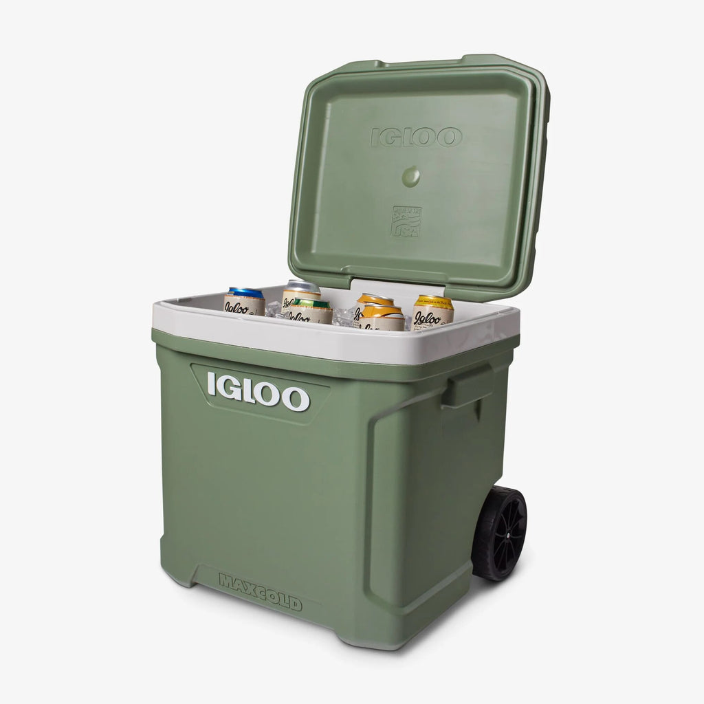 Igloo EcoCool Latitude 60Qt Roller Cooler - Vintage Green (EDC)