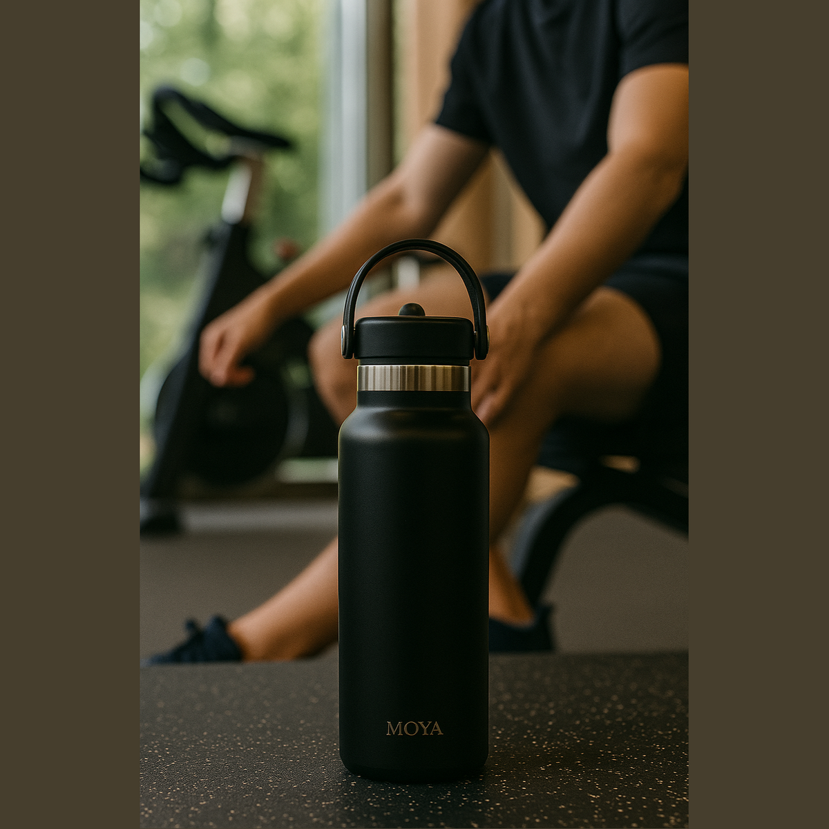 Black Sea 700ml Stainless Steel Water Bottles Straw