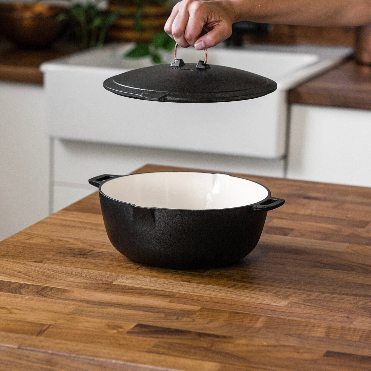Barebones Enamel Lined Cast Iron Crock Pot