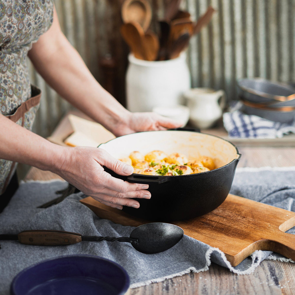 Barebones Enamel Lined Cast Iron Crock Pot