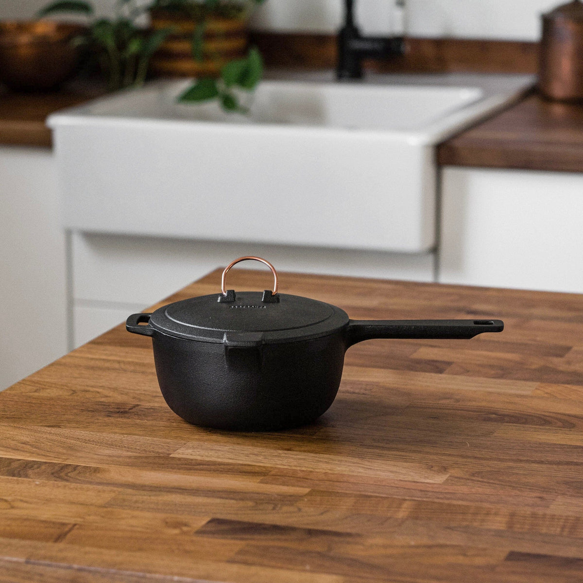 Barebones Enamel Lined Cast Iron Saucepan