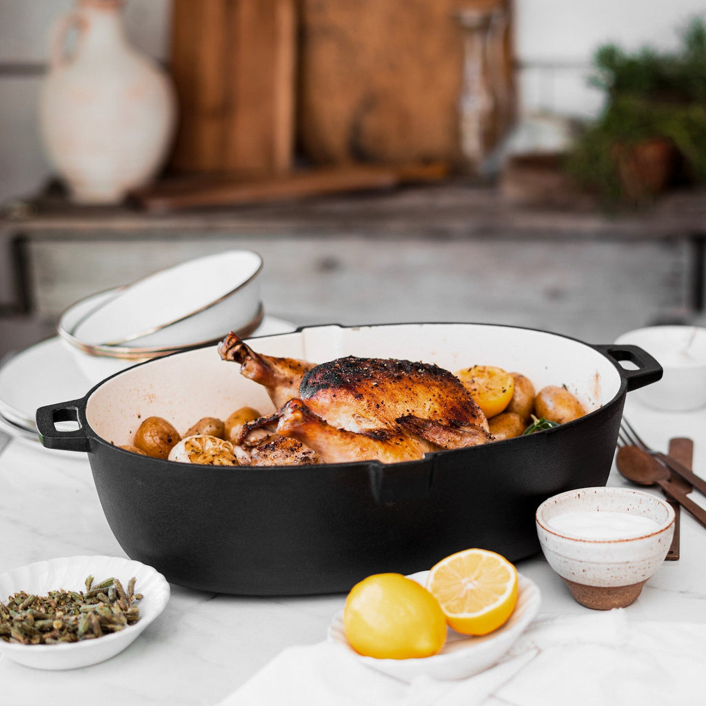 Barebones Enamel Lined Cast Iron Roaster
