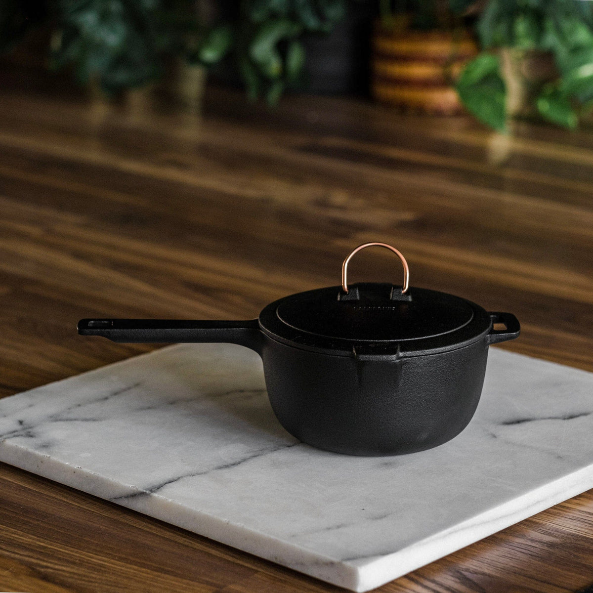 Barebones Enamel Lined Cast Iron Saucepan