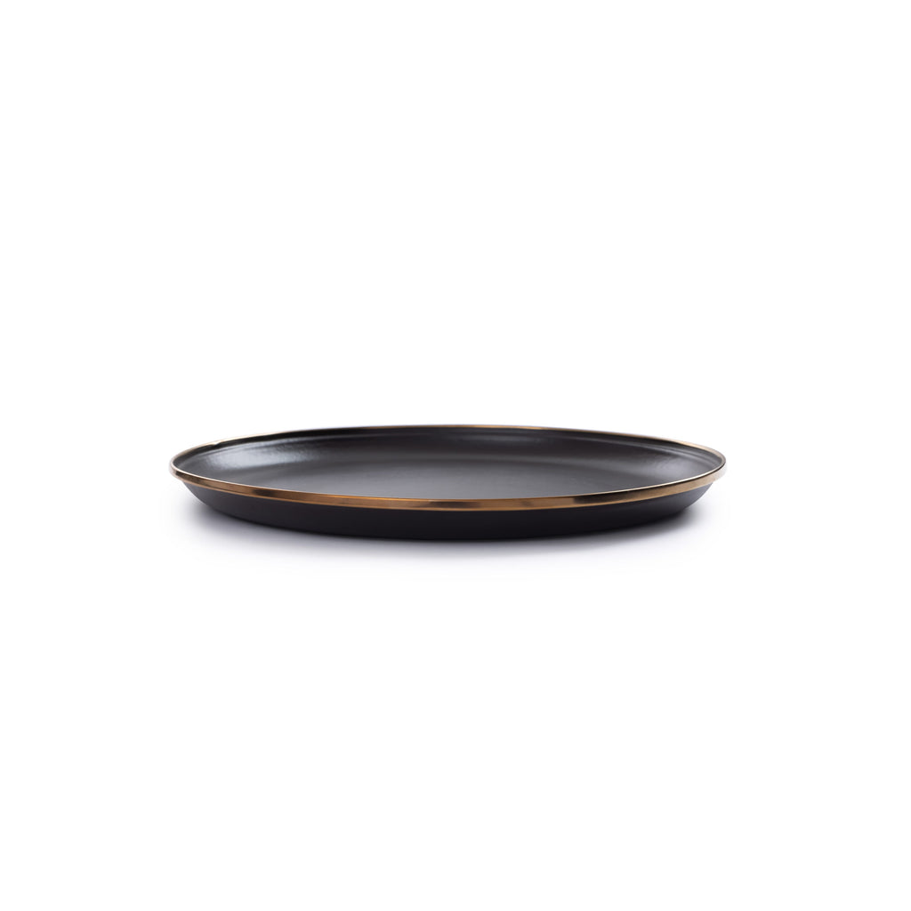 Barebones Enamel Plate Charcoal - Set of 2
