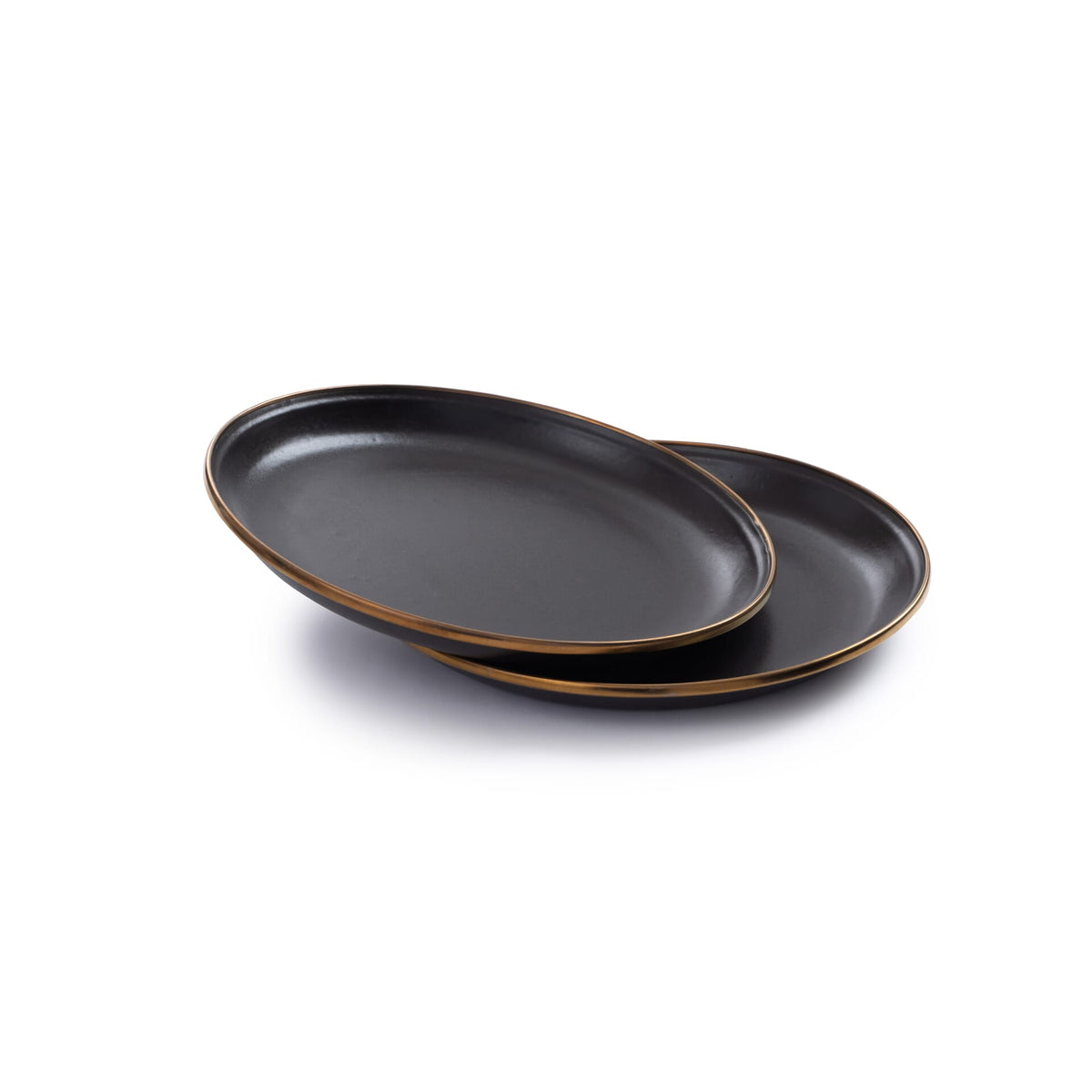 Barebones Enamel Salad Plate Charcoal - Set of 2