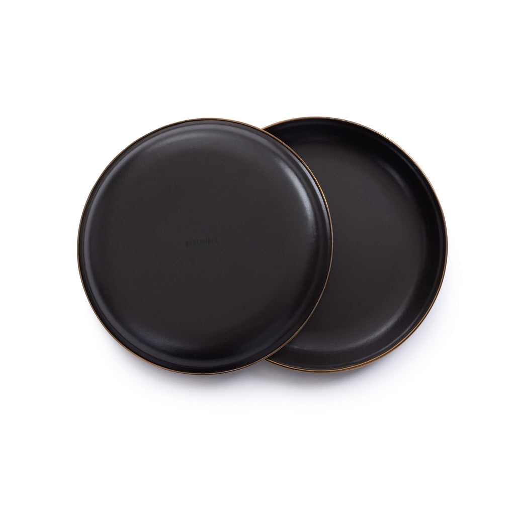 Barebones Enamel Salad Plate Charcoal - Set of 2