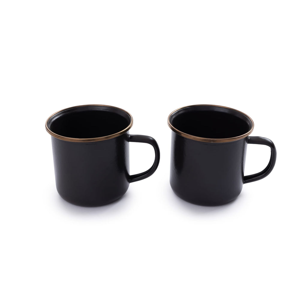 Barebones Enamel Mug Charcoal - Set of 2